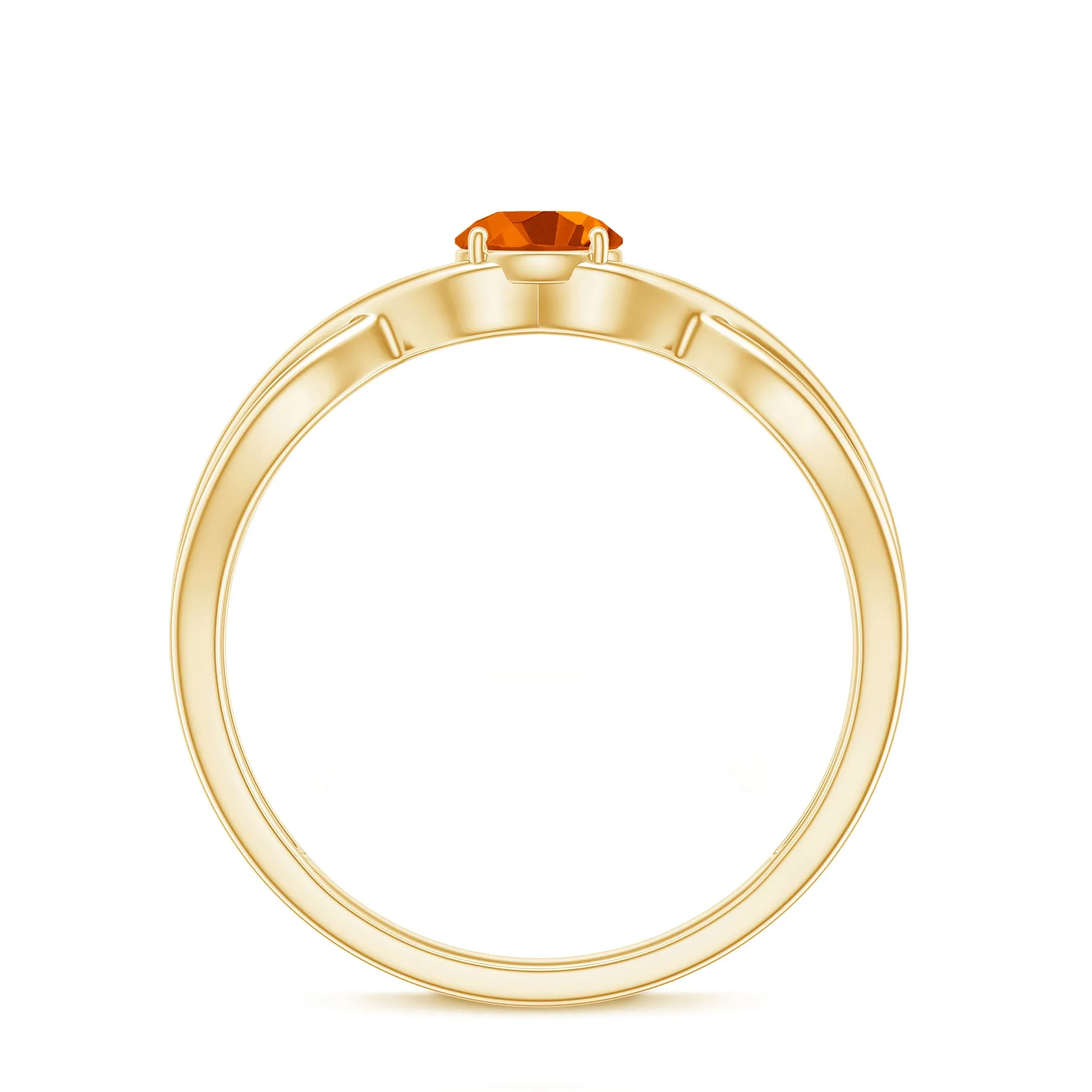 0.25 CT Solitaire Fire Opal Crossover Engagement Ring