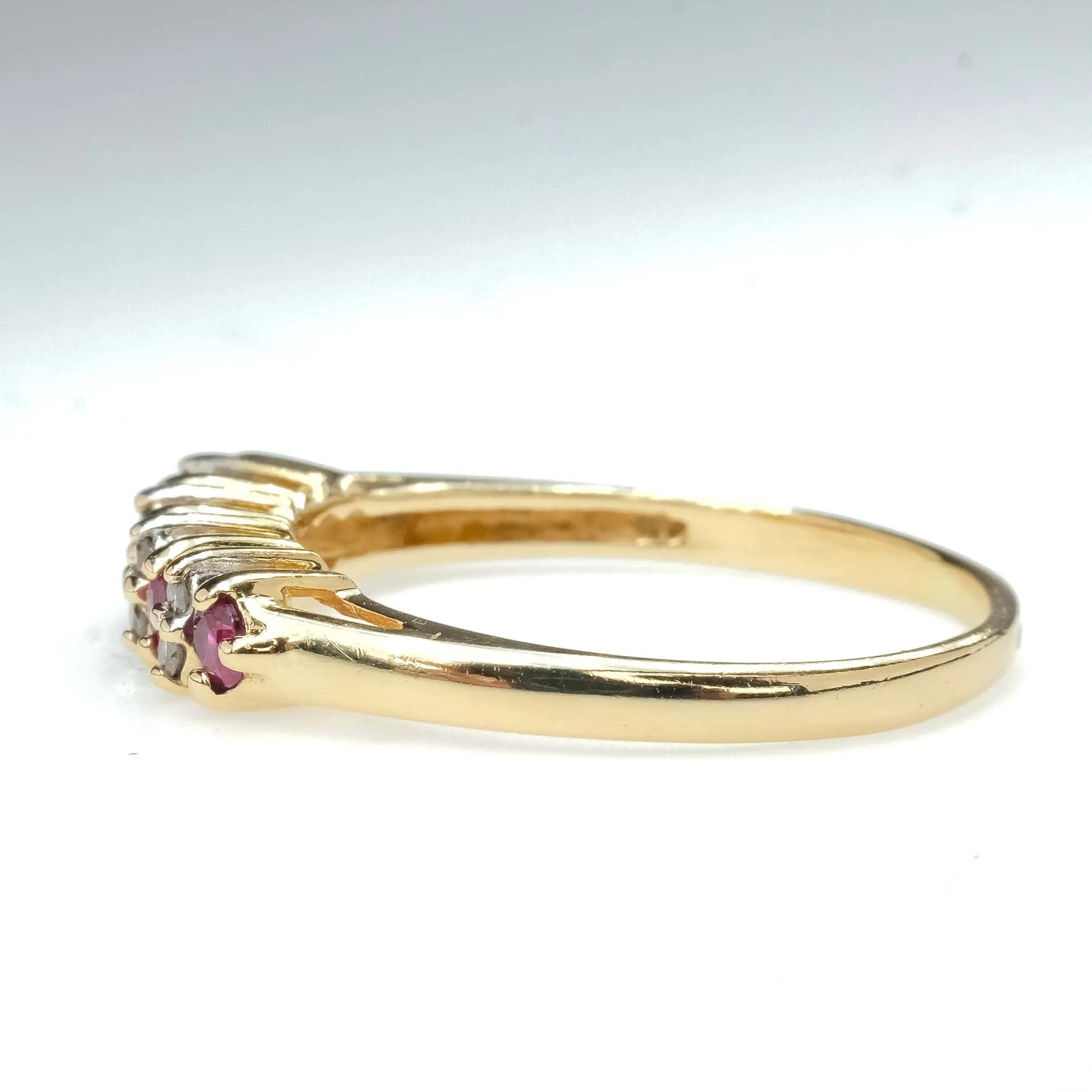 0.28ctw Round Ruby & Diamond Accents Stackable Ring in 14K Yellow Gold