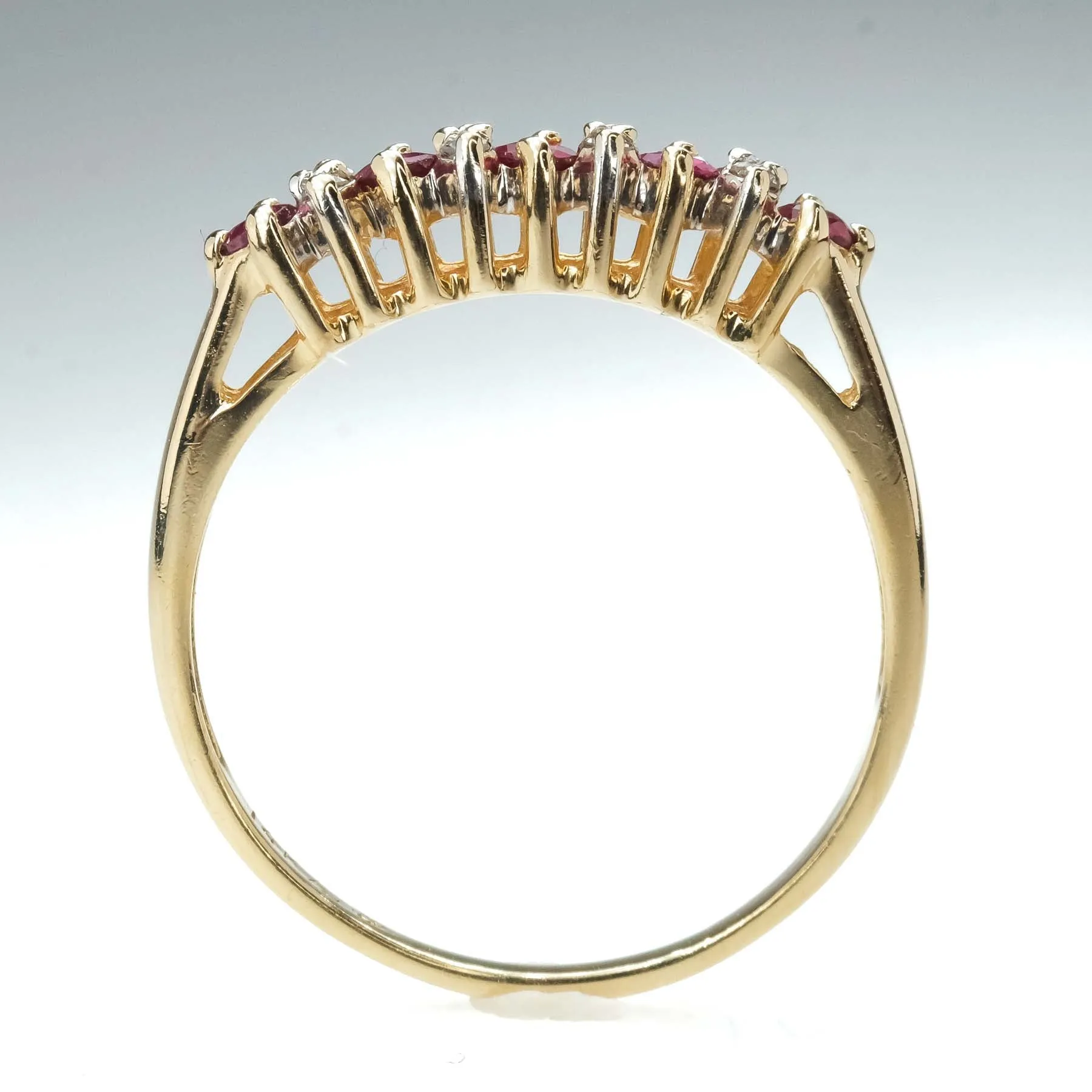 0.28ctw Round Ruby & Diamond Accents Stackable Ring in 14K Yellow Gold