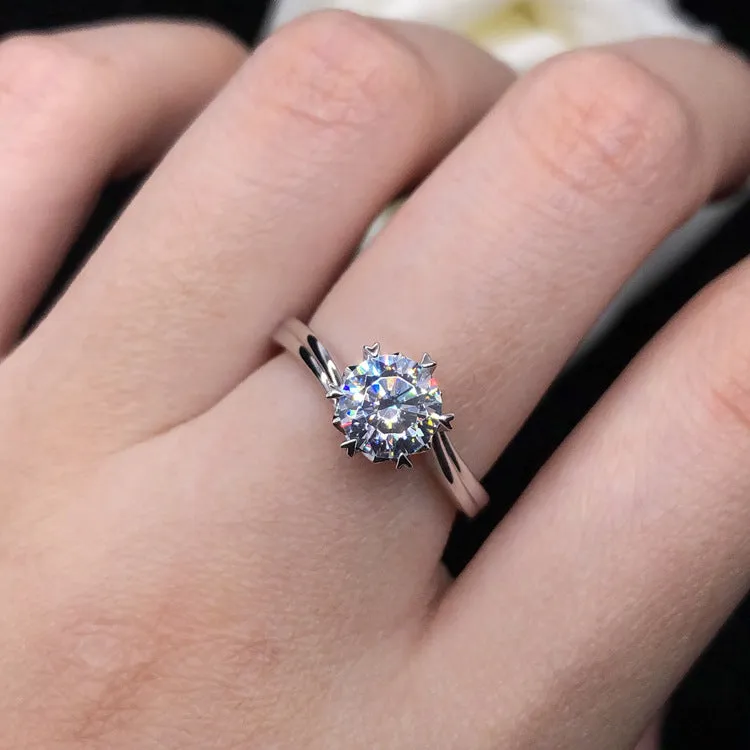0.5 Carats Moissanite Diamond Bypass Ring