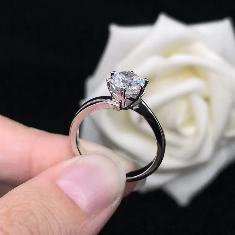 0.5 Carats Moissanite Diamond Bypass Ring