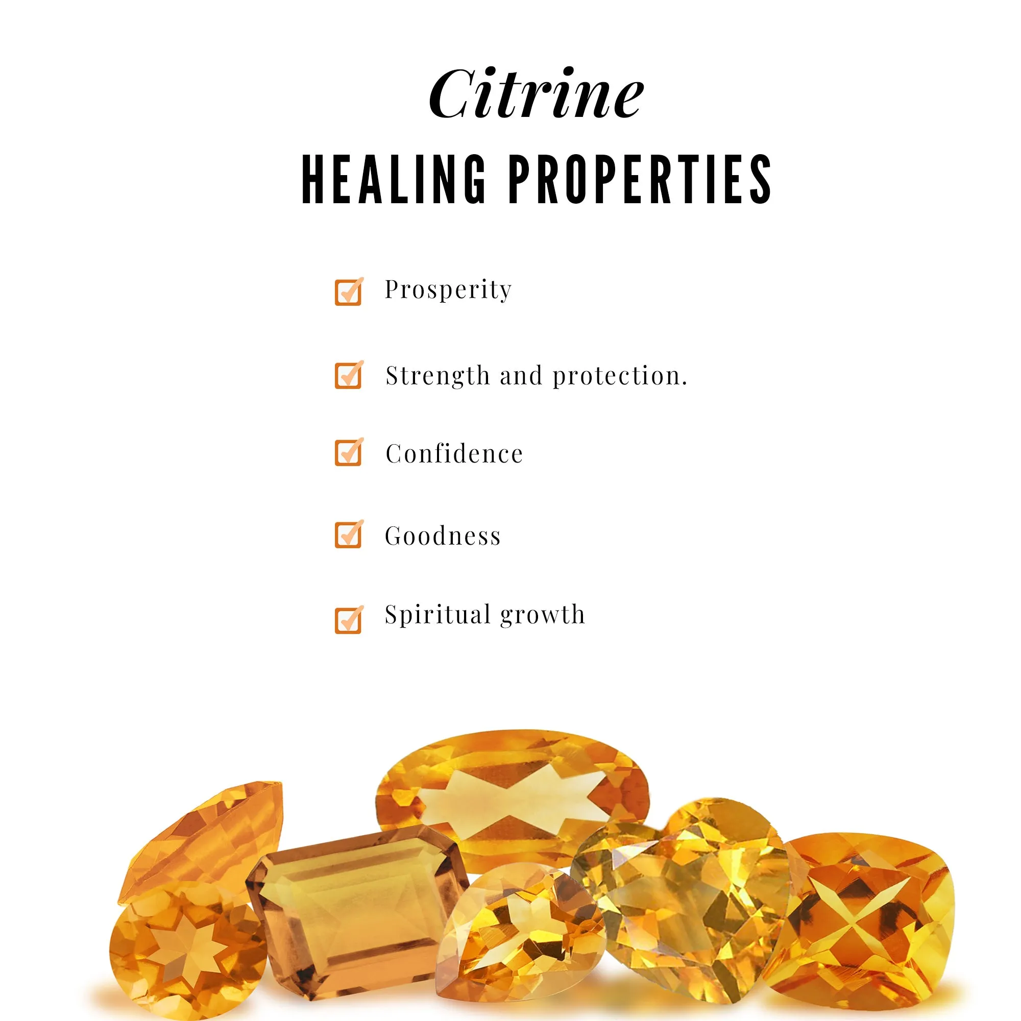 0.50 CT Natural Citrine East West Ring with Diamond Stones