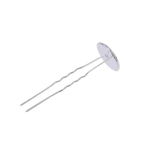 10 Silver Plated U shape Hairpin with 16mm Bezel Diy  Bobby Pins Wedding Hair Pins Hair Accessories