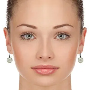 12 Carat 14K Solid White Gold Burned Shade Green Amethyst Earrings