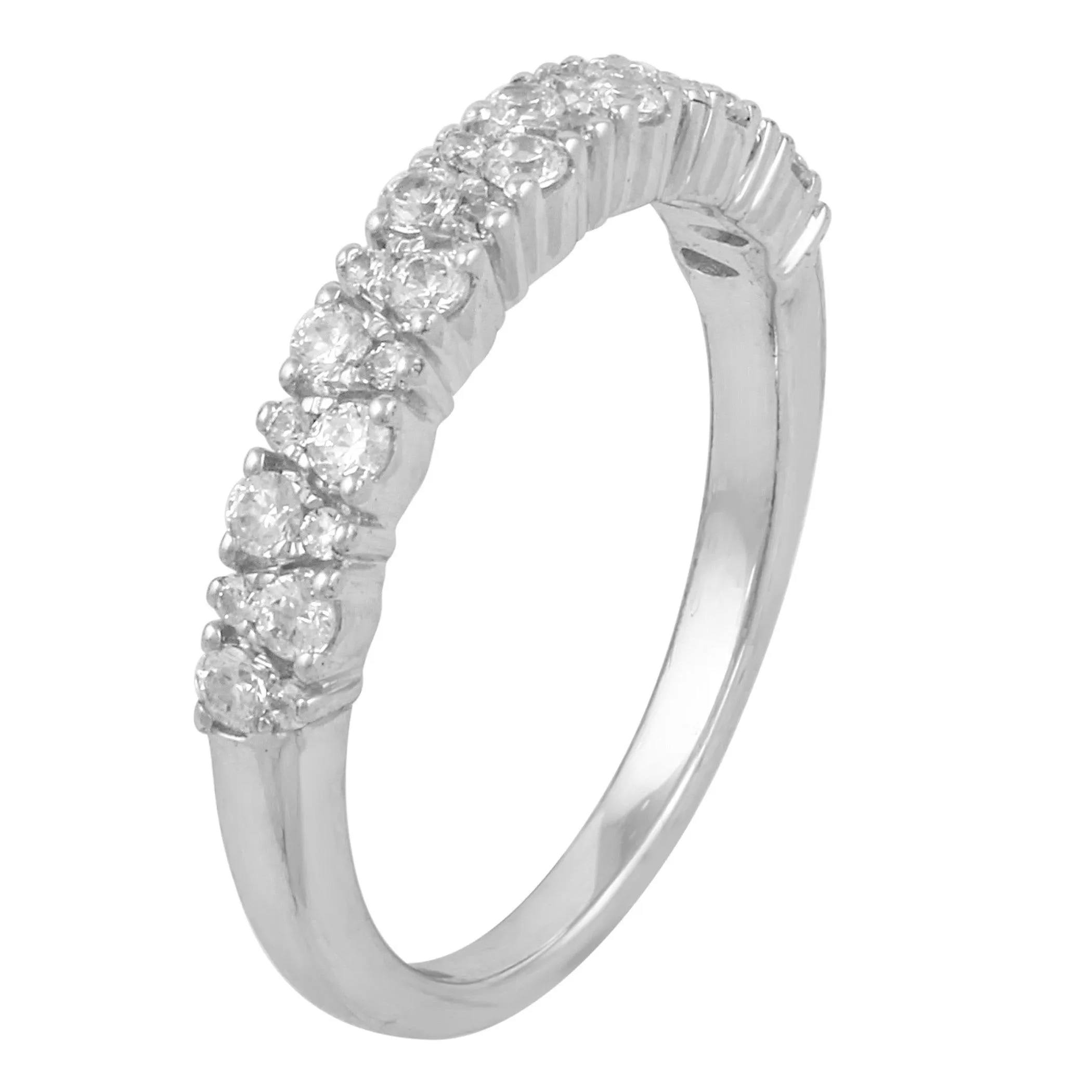 1/2CT TW Diamond Wedding band Ring in Sterling Silver