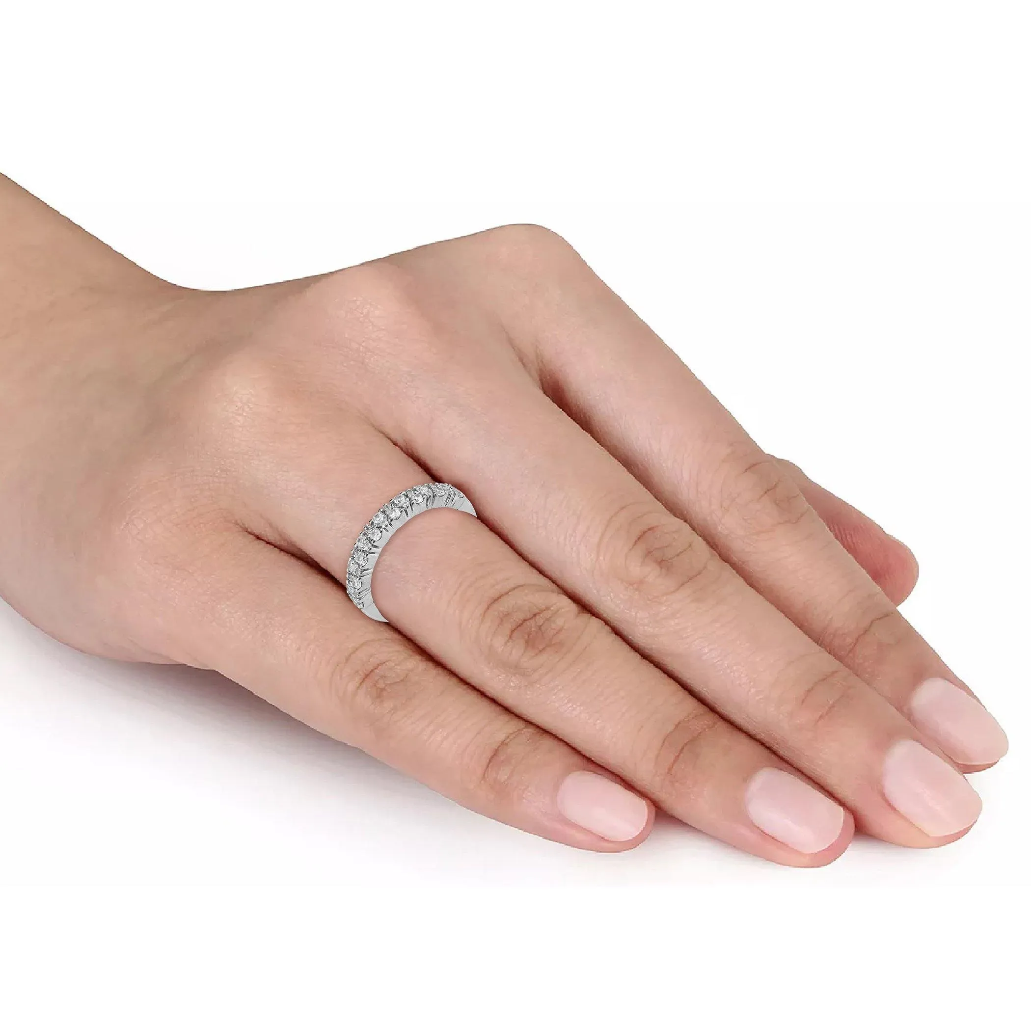 1/2CT TW Diamond Wedding band Ring in Sterling Silver