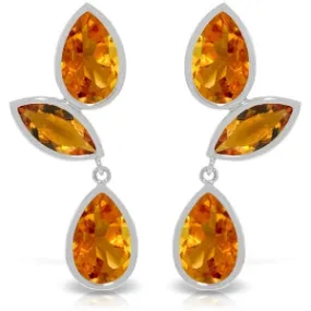 13 Carat 14K Solid White Gold Love In My Hand Citrine Earrings
