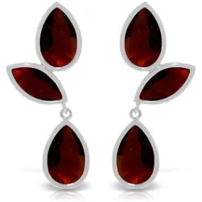 13 Carat 14K Solid White Gold Sensual World Garnet Earrings