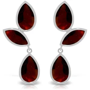13 Carat 14K Solid White Gold Sensual World Garnet Earrings