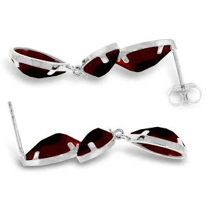 13 Carat 14K Solid White Gold Sensual World Garnet Earrings
