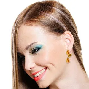 13 Carat 14K Solid Yellow Gold Alexandra Citrine Earrings