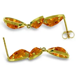 13 Carat 14K Solid Yellow Gold Alexandra Citrine Earrings