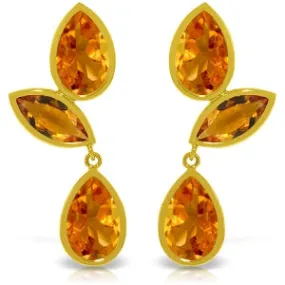13 Carat 14K Solid Yellow Gold Alexandra Citrine Earrings