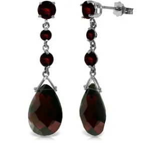 13.2 Carat 14K Solid White Gold Winter Rain Garnet Earrings