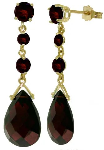 13.2 Carat 14K Solid White Gold Winter Rain Garnet Earrings