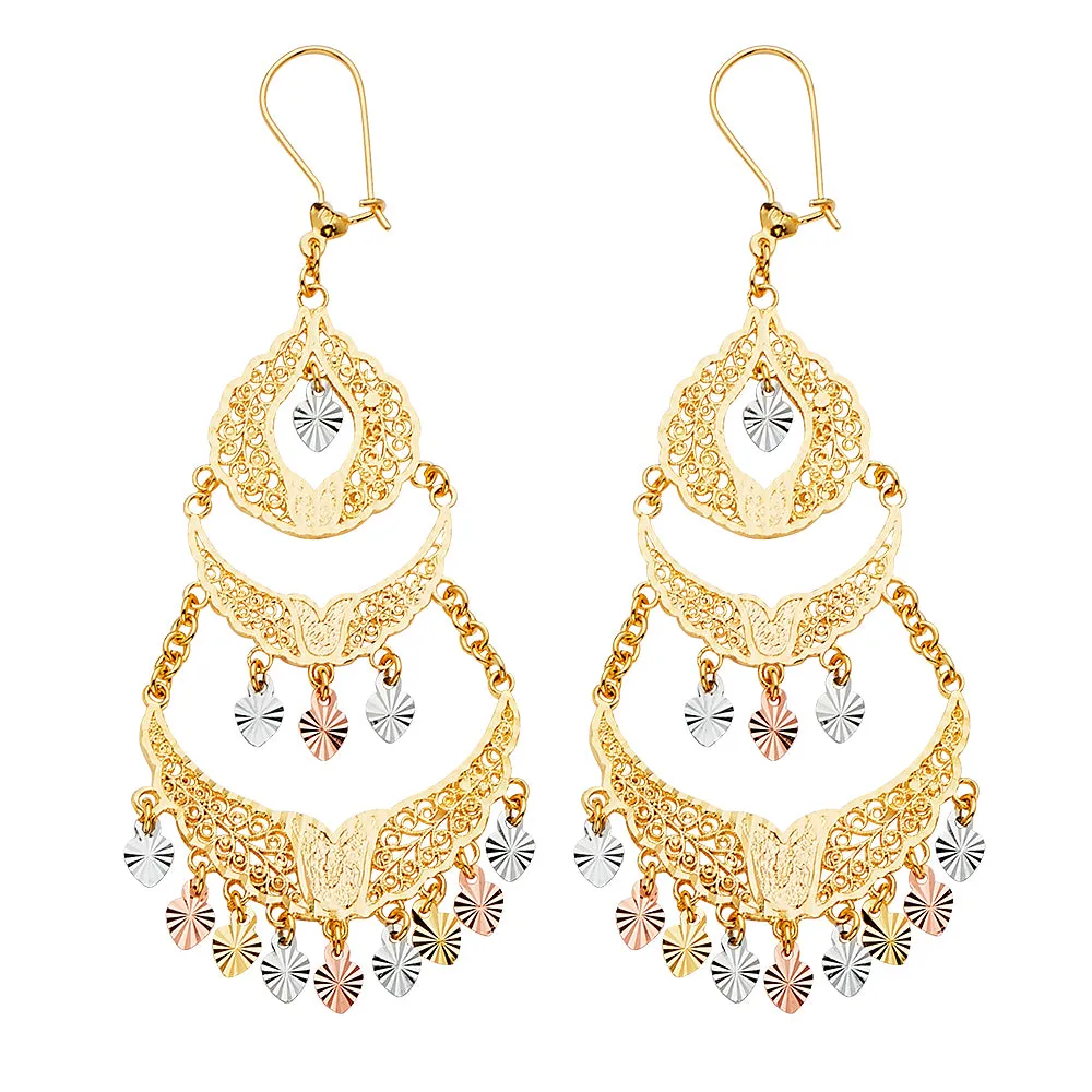 14K Chandelier Earrings