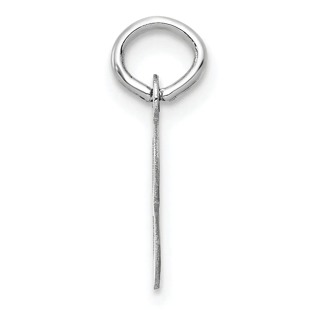 14k White Gold Small Slanted Block Letter B Initial Pendant