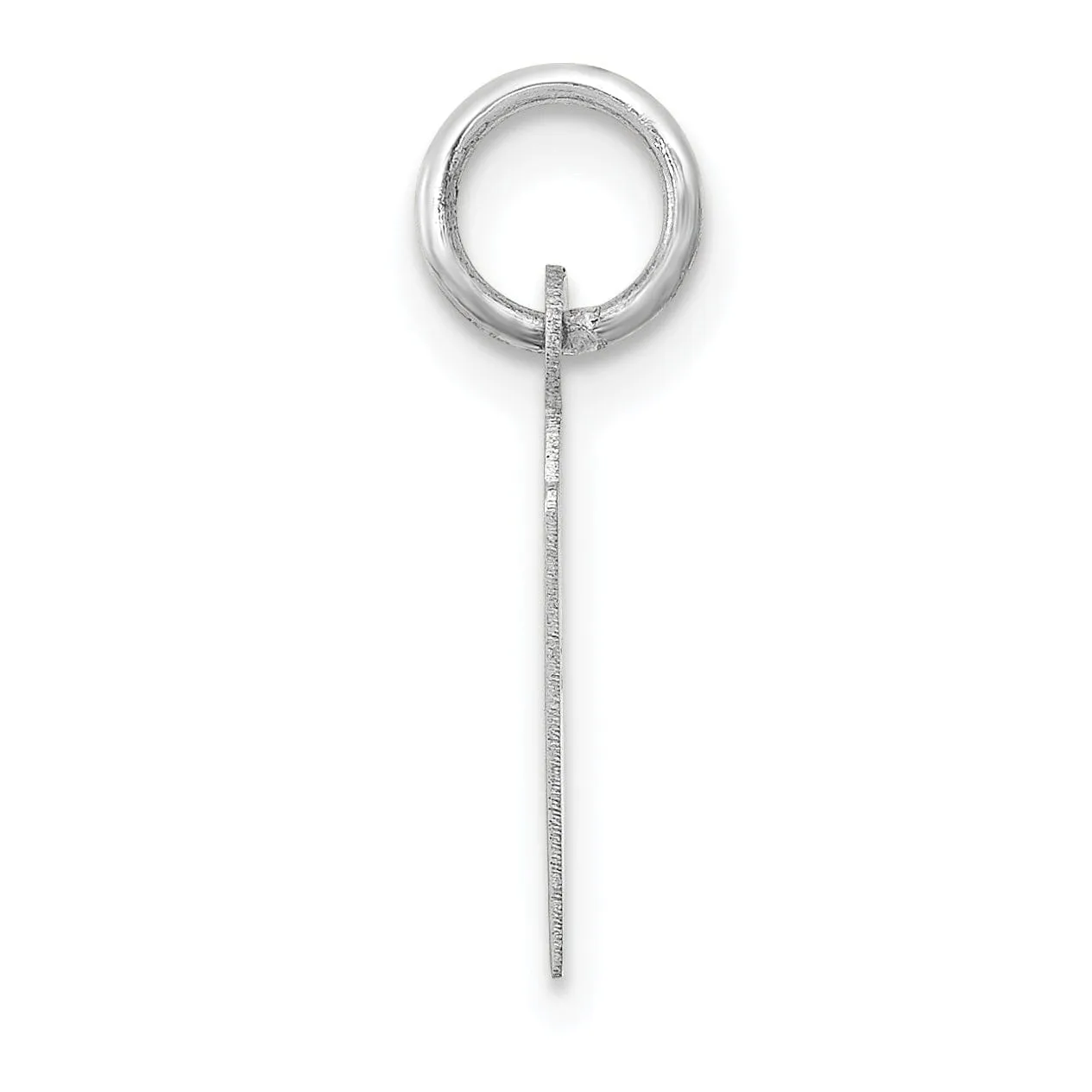 14k White Gold Small Slanted Block Letter H Initial Pendant