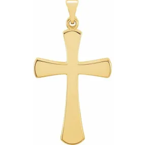 14K Yellow 28.5x19 mm Cross Pendant