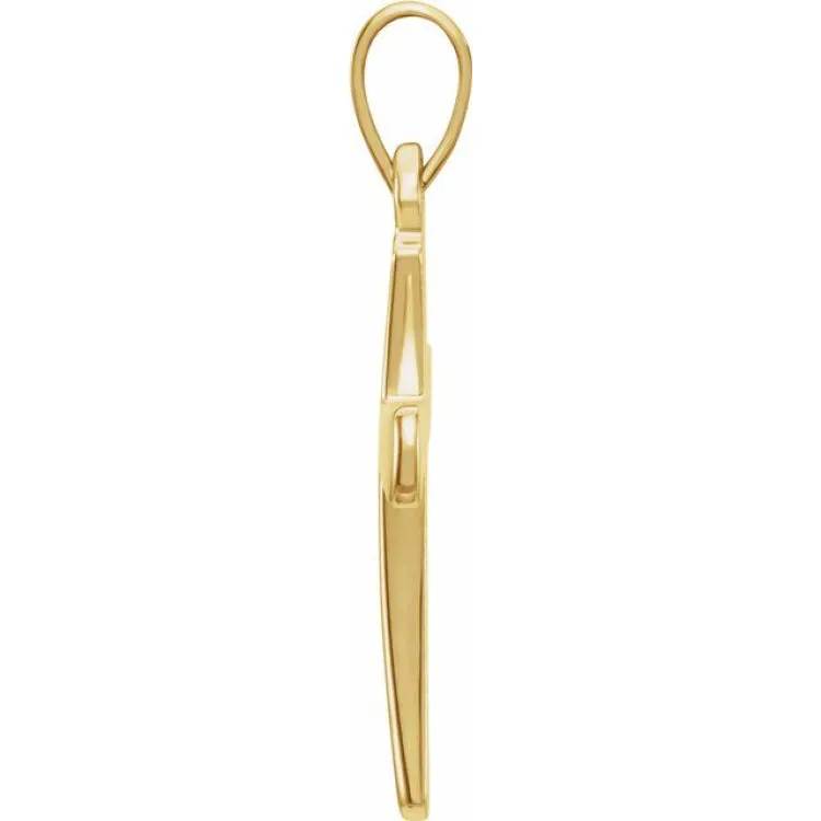 14K Yellow 28.5x19 mm Cross Pendant