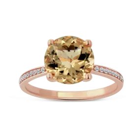 14KP 18D0.06CT,1MG2.37CT,MORGANITE/DIAMOND RING (118R408645P14MG1)
