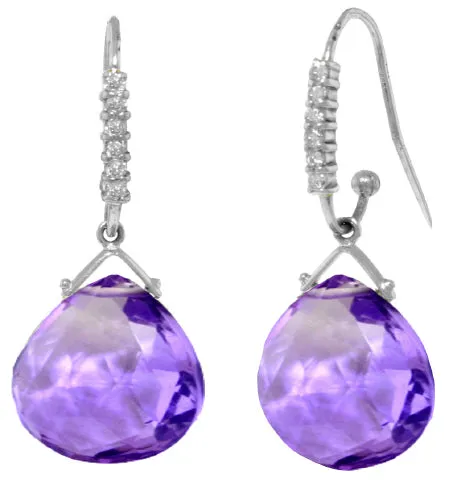 17.18 Carat 14K Solid Yellow Gold Prime Time Amethyst Diamond Earrings