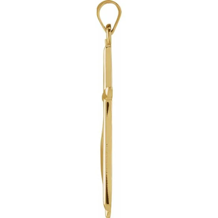 18K Yellow 30x17.5 mm Methodist Cross Pendant