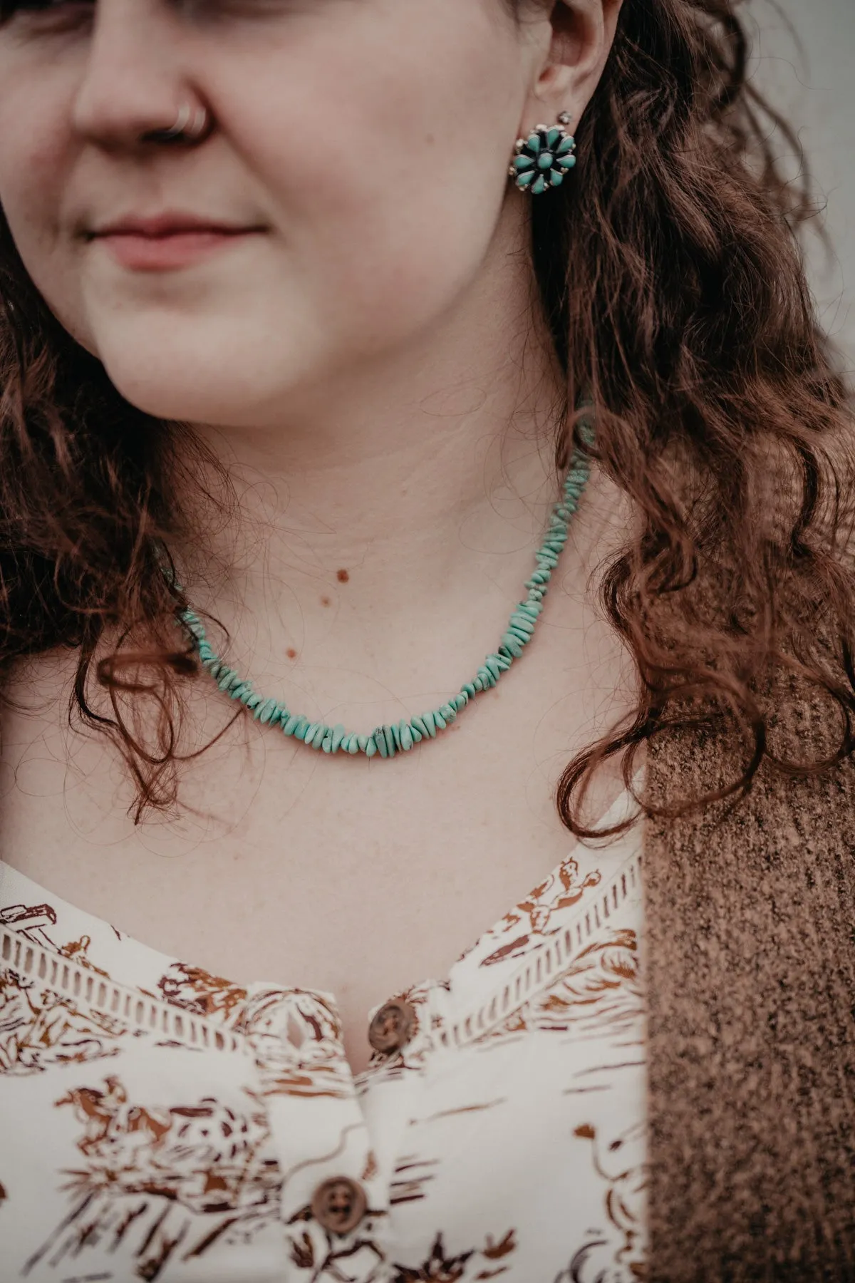 19" Turquoise Nugget Necklace