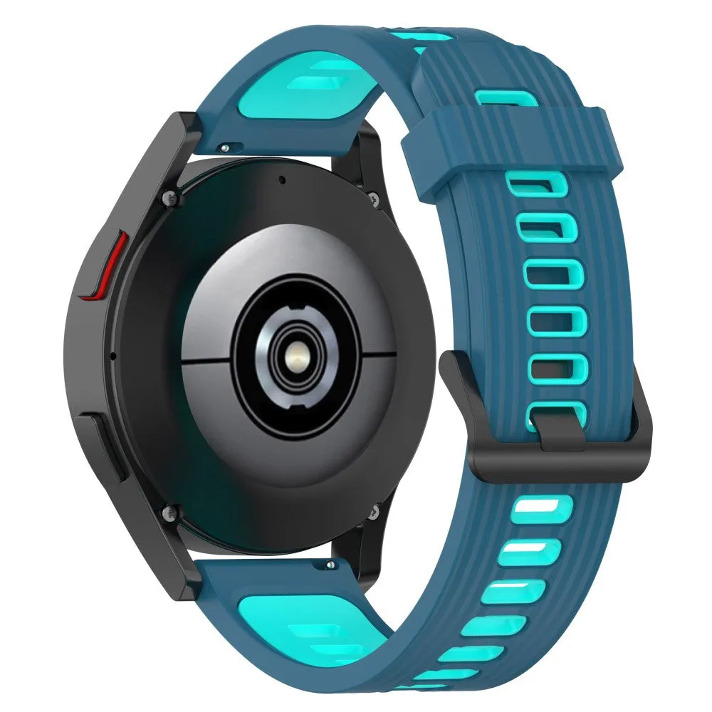 20mm Universal bi-color silicone watch strap - Blue / Teal