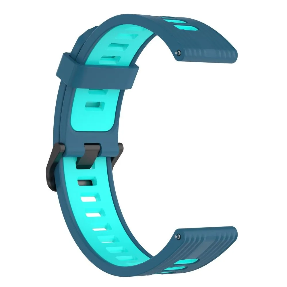 20mm Universal bi-color silicone watch strap - Blue / Teal