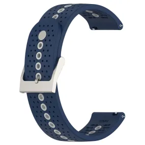 20mm Universal bi-color silicone watch strap - Midnight Blue / Grey
