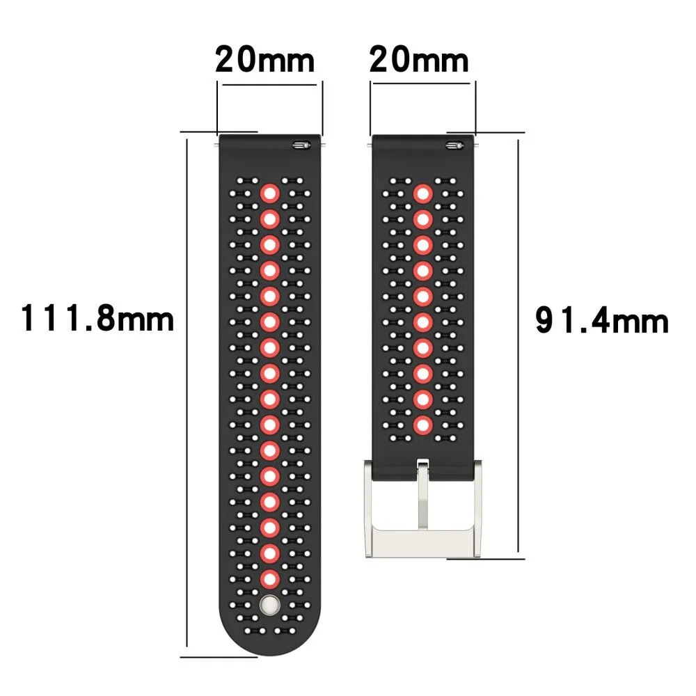 20mm Universal bi-color silicone watch strap - Midnight Blue / Grey