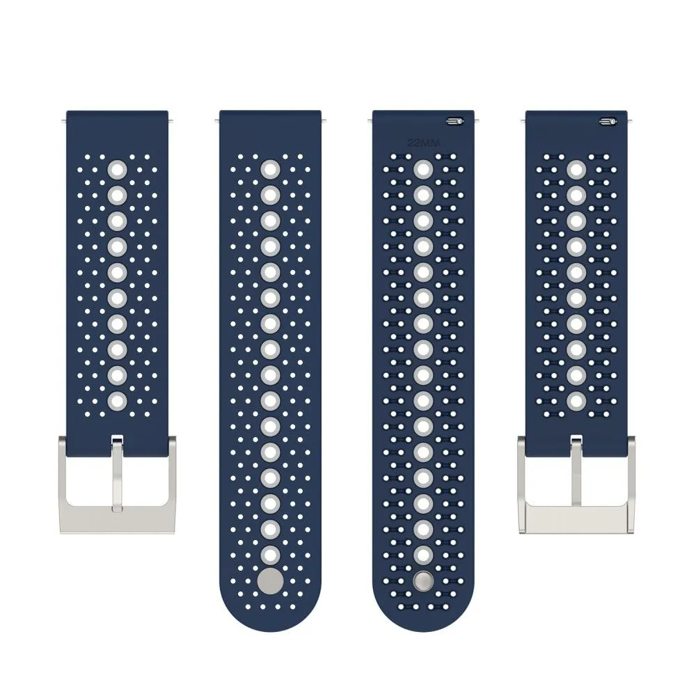 20mm Universal bi-color silicone watch strap - Midnight Blue / Grey