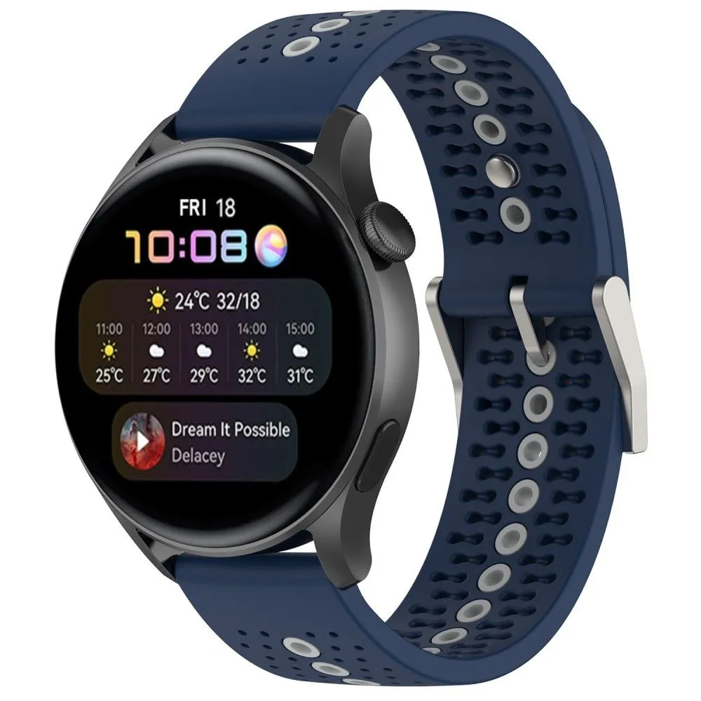 20mm Universal bi-color silicone watch strap - Midnight Blue / Grey