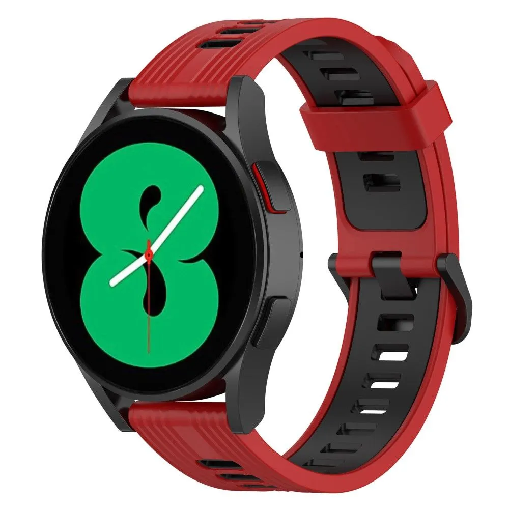 20mm Universal bi-color silicone watch strap - Red / Black