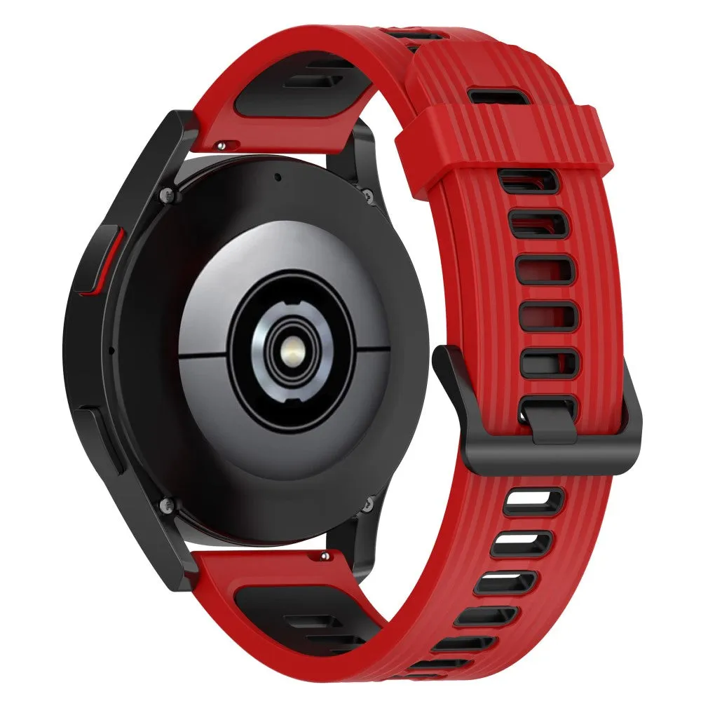 20mm Universal bi-color silicone watch strap - Red / Black