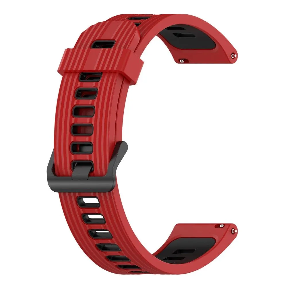 20mm Universal bi-color silicone watch strap - Red / Black