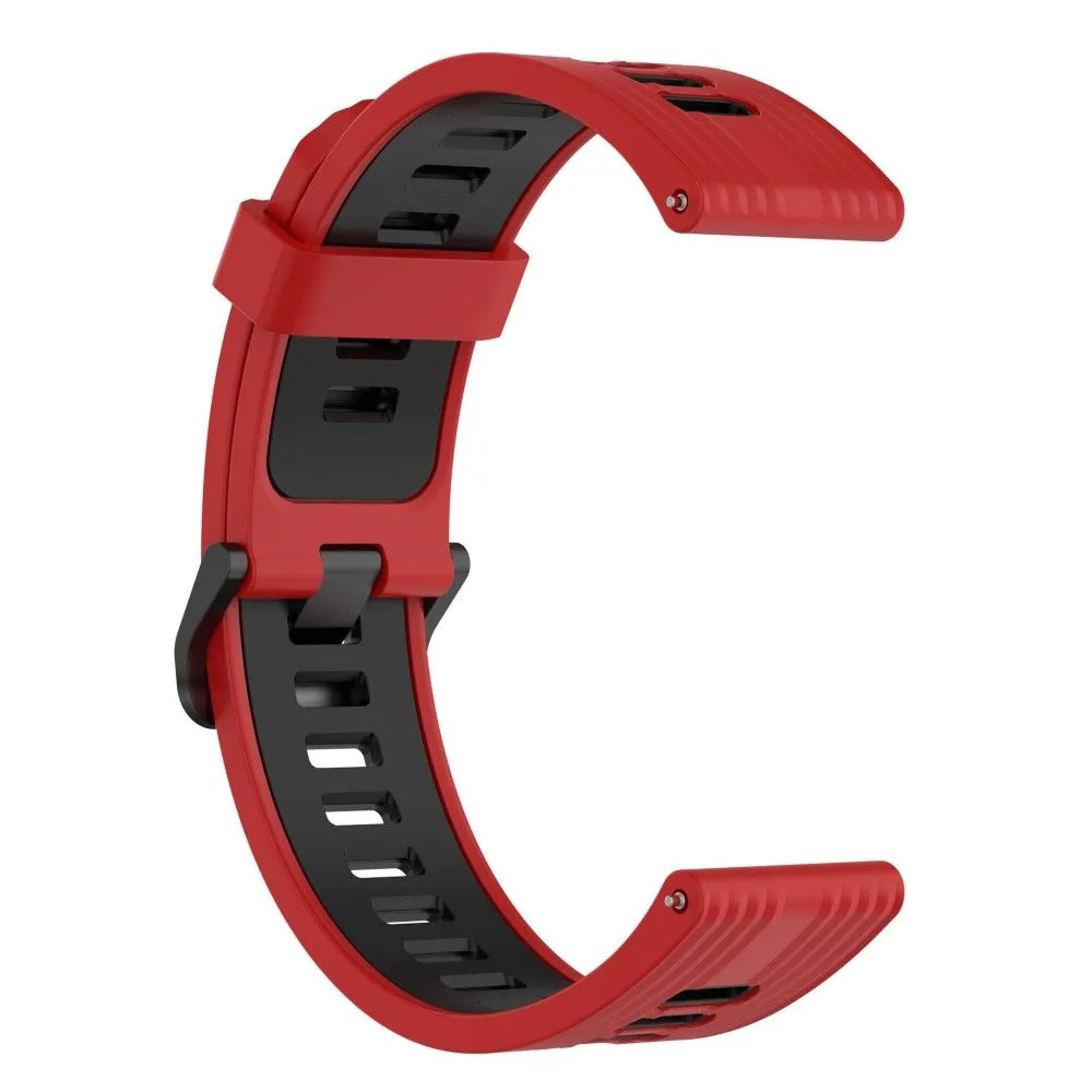 20mm Universal bi-color silicone watch strap - Red / Black