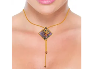 22k Rhombus Pendant Meenakari Gold Fancy Neckpiece