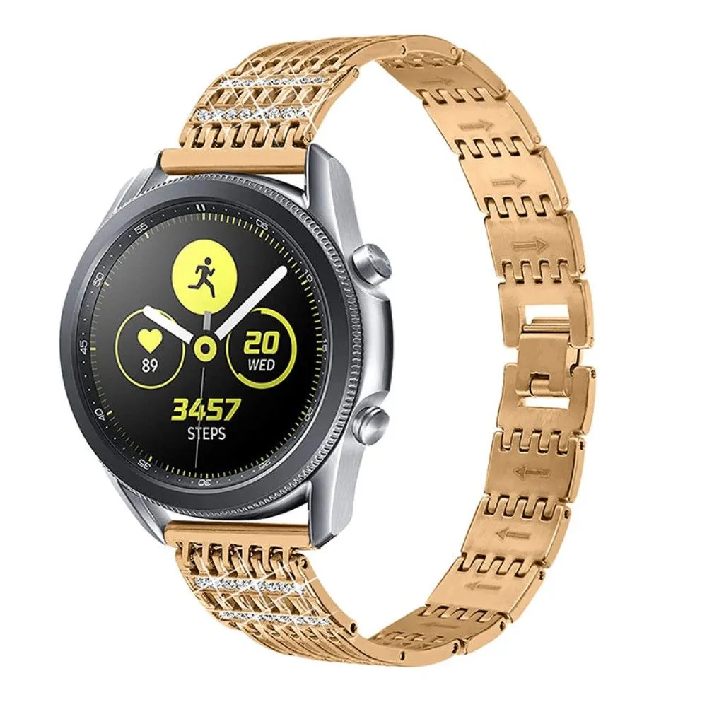 22mm Samsung Galaxy Watch 3 (45mm) / Watch (46mm) rhinestone watch strap - Rose Gold