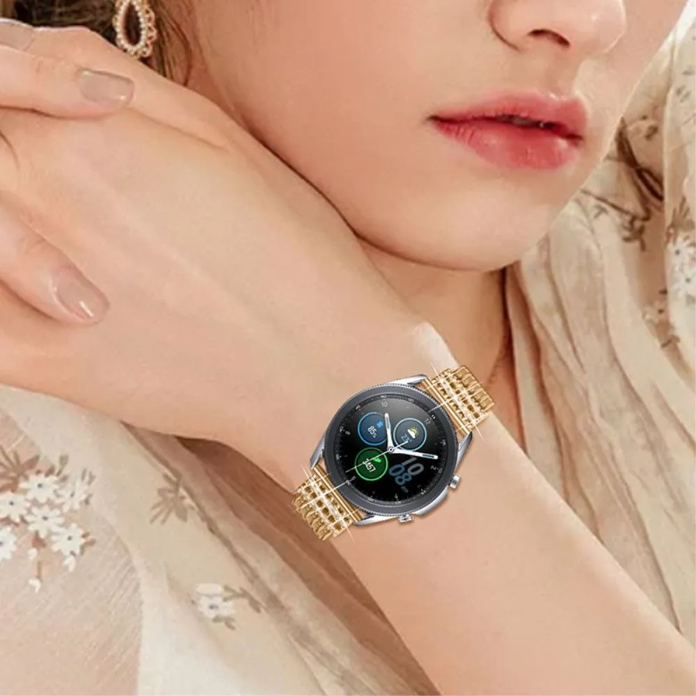 22mm Samsung Galaxy Watch 3 (45mm) / Watch (46mm) rhinestone watch strap - Rose Gold