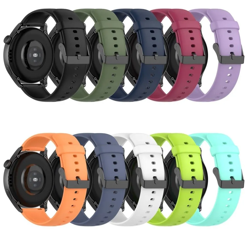 22mm silicone watch strap in stainless steel buckle for Huawei watch - Blue Grey