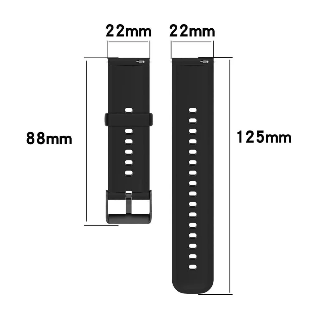 22mm silicone watch strap in stainless steel buckle for Huawei watch - Blue Grey