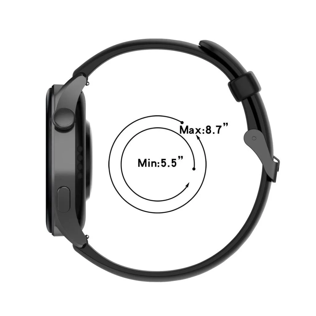 22mm silicone watch strap in stainless steel buckle for Huawei watch - Blue Grey