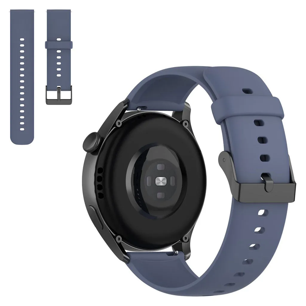 22mm silicone watch strap in stainless steel buckle for Huawei watch - Blue Grey