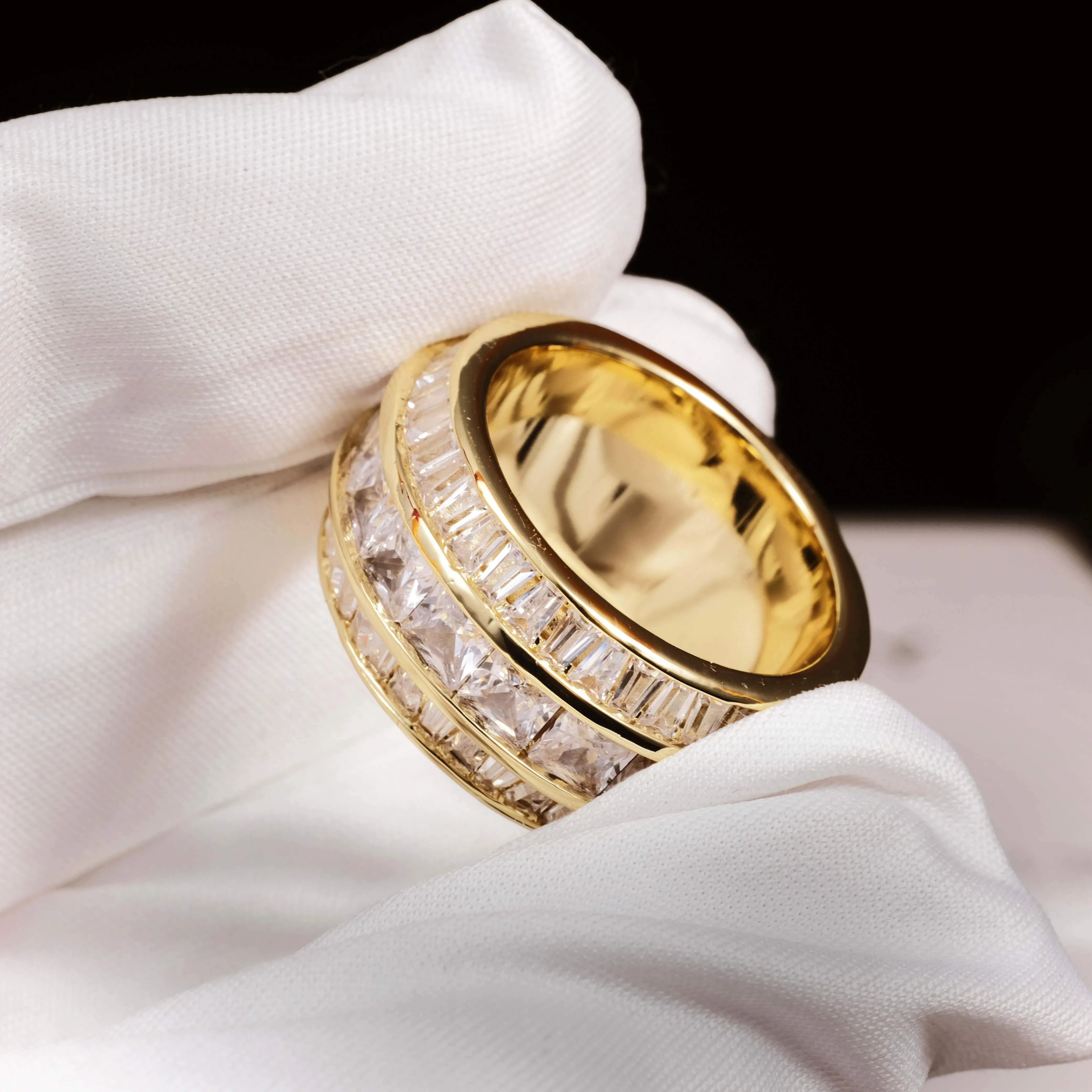 3 Layer Baguette Band Ring