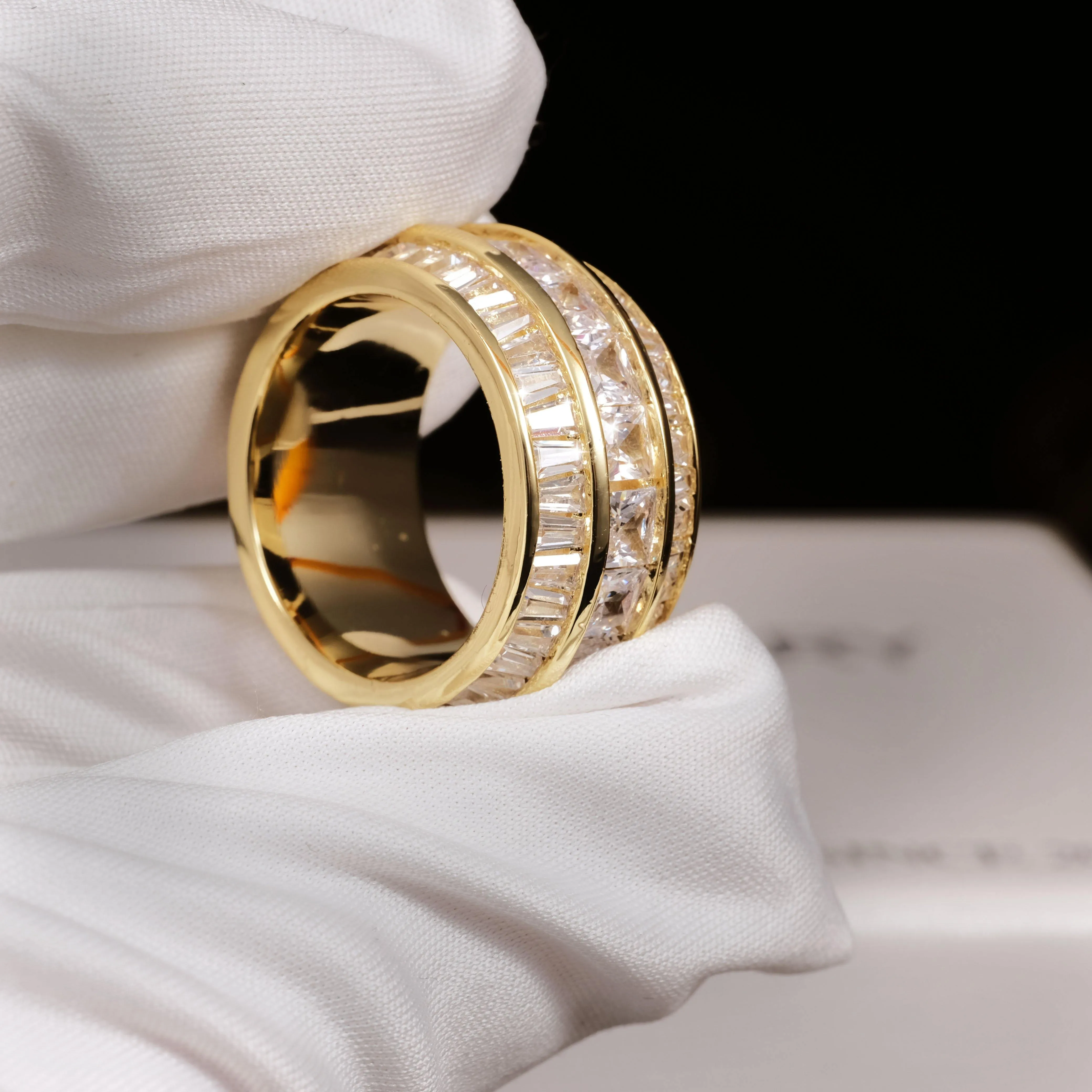 3 Layer Baguette Band Ring