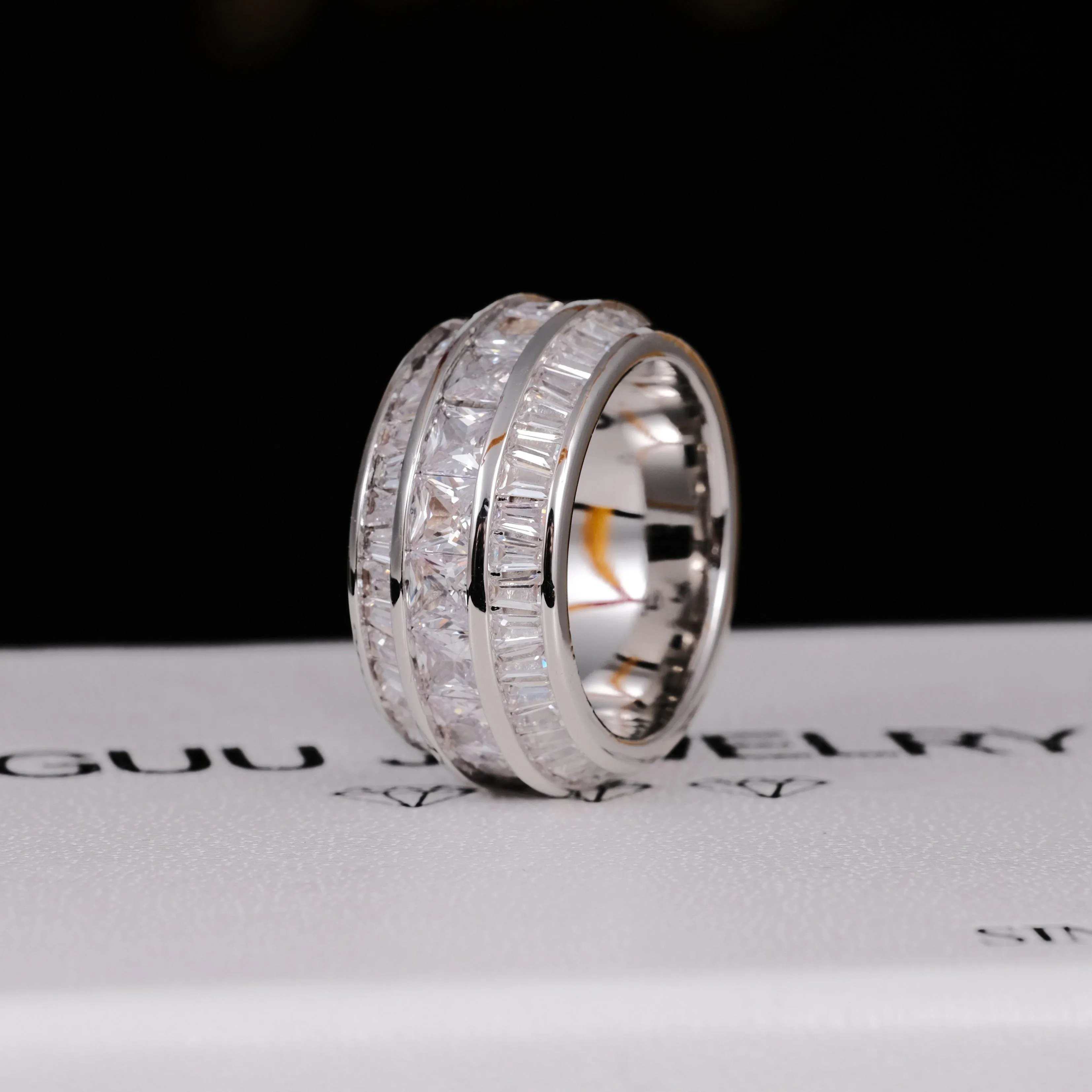 3 Layer Baguette Band Ring