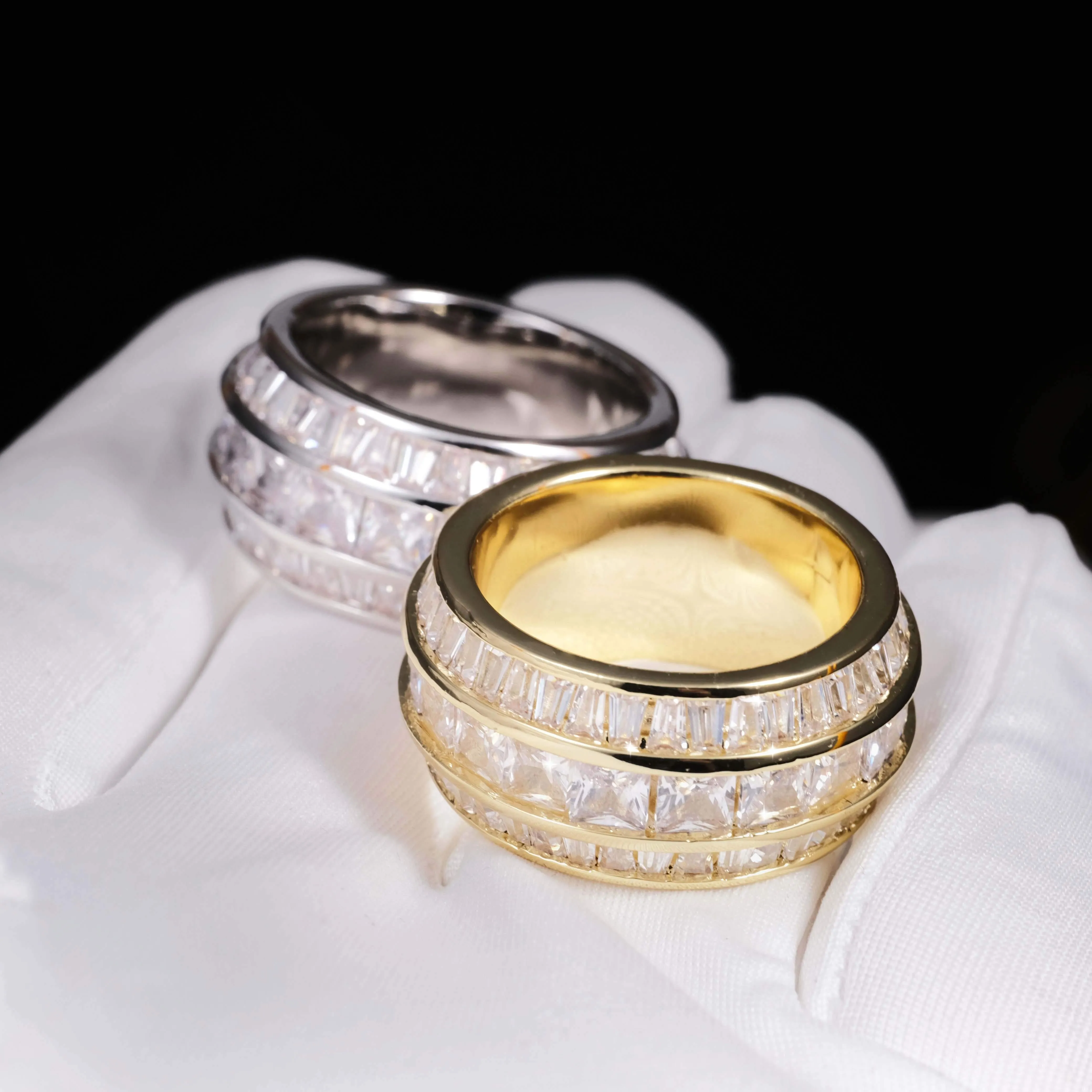 3 Layer Baguette Band Ring
