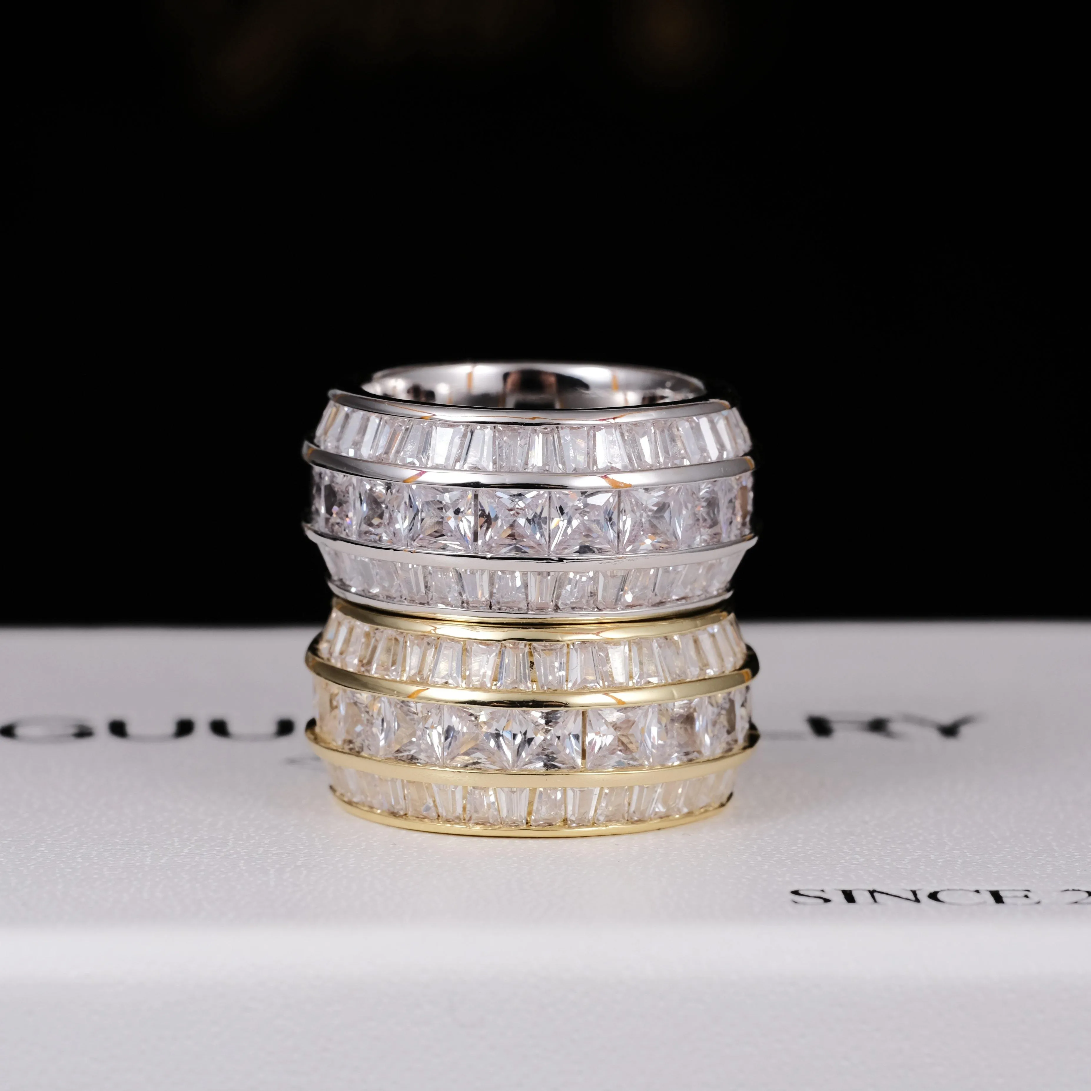 3 Layer Baguette Band Ring
